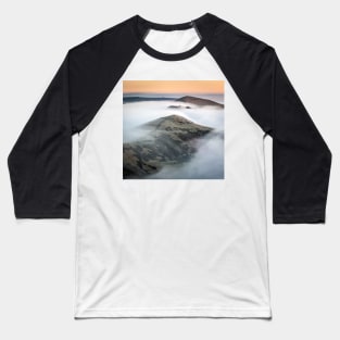 Misty Hills at Dawn Baseball T-Shirt